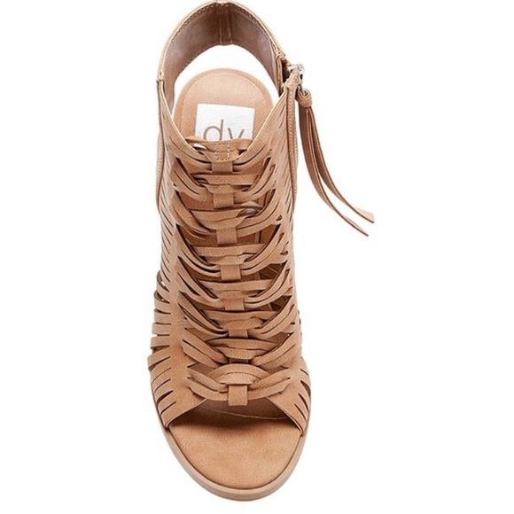 DV By Dolce Vita Women’s Taupe Tan Open Toe Bootie Wedges - Comes with Box - Picture 12 of 12